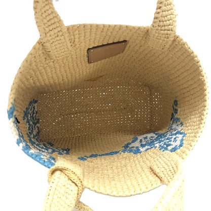 PRADA Raffia beige logo St. Barths Island Exclusive Tote 100% Authentic✨ Excellent pre Owned Condition
