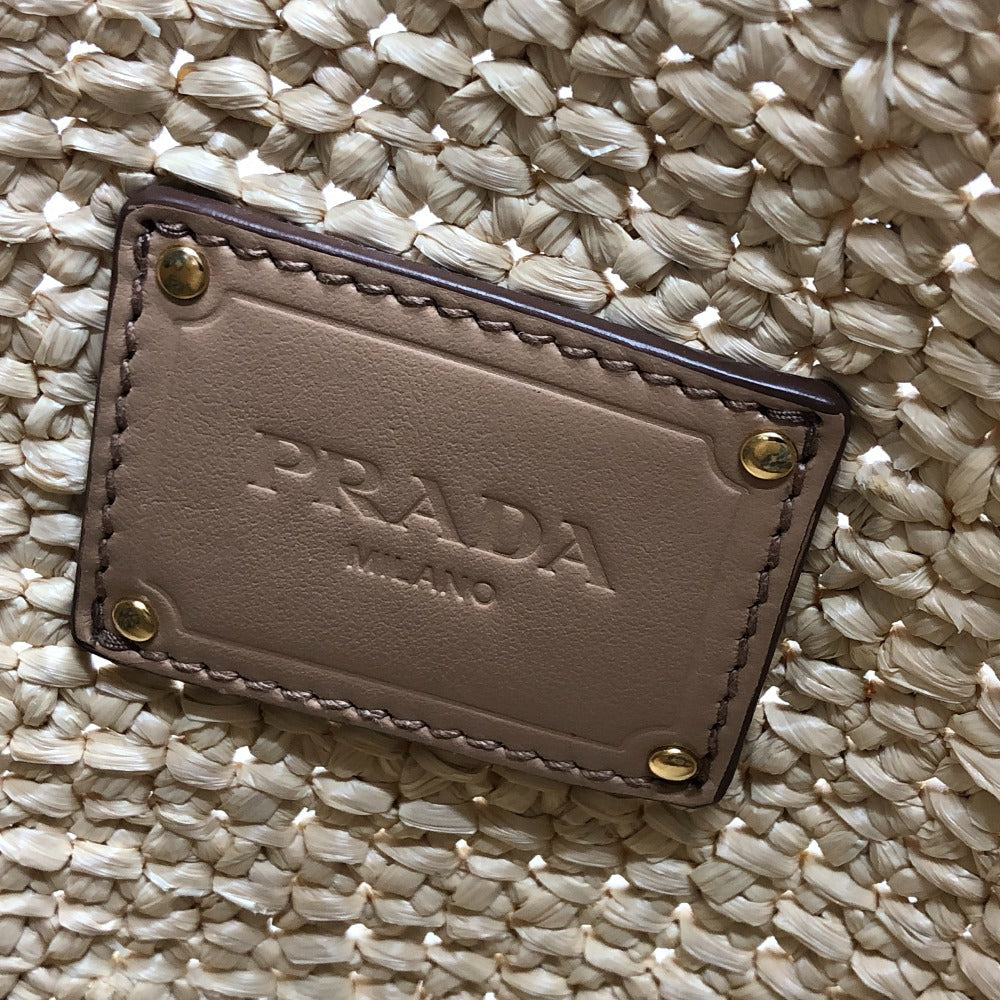 PRADA Raffia beige logo St. Barths Island Exclusive Tote 100% Authentic✨ Excellent pre Owned Condition