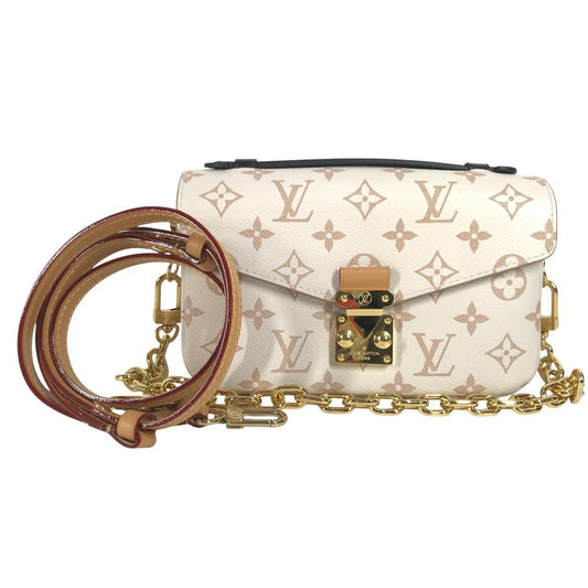 LOUIS VUITTON Pochette Metis EW Monogram Dune Canvas beige 100%!Authentic ✨Near New Pre Owned Condition
