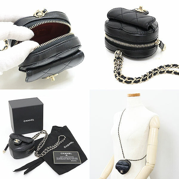 CHANEL coin purse Heart-Shaped Chain / Matelassée– 2022 
100% Authentic✨ Like New Pre owned Condition