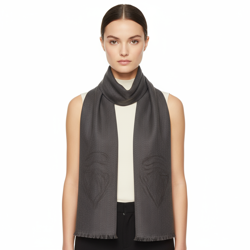 GUCCI – Wool Scarf – Brown 100% Wool –