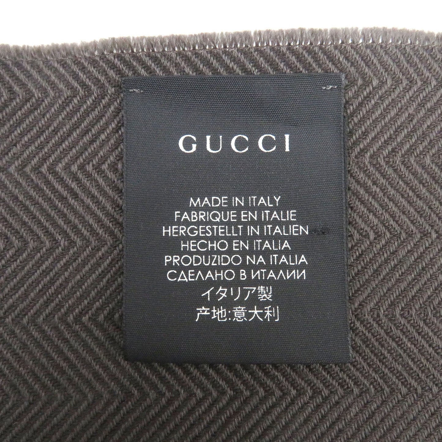 GUCCI – Wool Scarf – Brown 100% Wool –