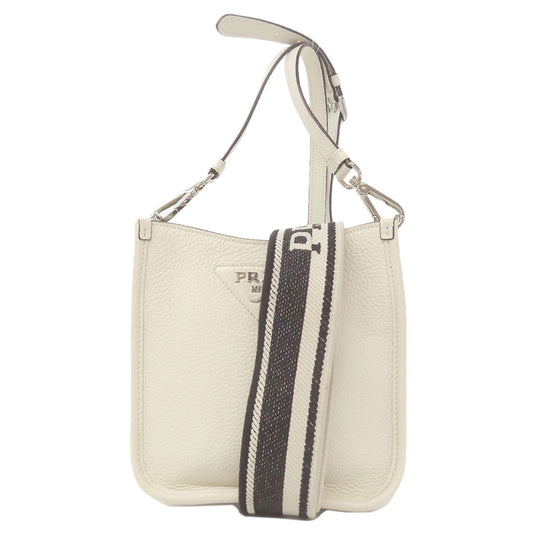 PRADA – Leather Shoulder Bag “Bianco N” – White – 2WAY – 2000s – 100% Authentic ✨Excellent Pre-Owned Condition