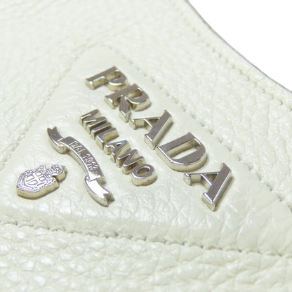 PRADA – Leather Shoulder Bag “Bianco N” – White – 2WAY – 2000s – 100% Authentic ✨Excellent Pre-Owned Condition
