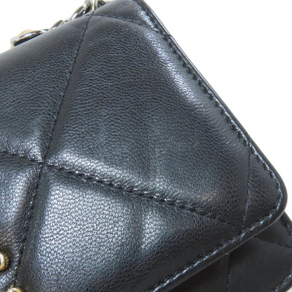 CHANEL 19 Wallet on Chain – Shiny Lambskin, Gold-Tone, Silver-Tone & Ruthenium-Finish Metal, Black 100% Authentic ✨Very Good Pre Owned Condition say