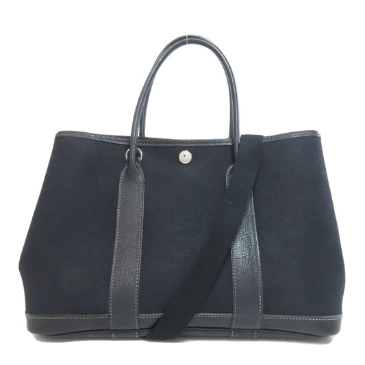 HERMÈS Garden Party TPM – Black Towar Officche Leather – Silver-Tone Metal – 100% Authentic ✨Very Good Condition Pre-Owned