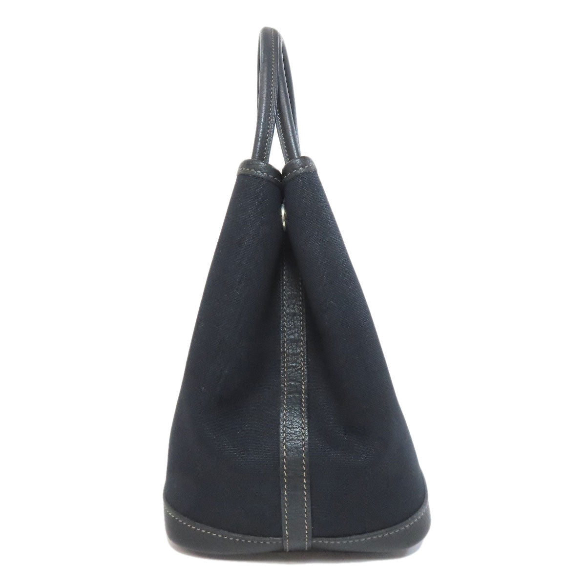 HERMÈS Garden Party TPM – Black Towar Officche Leather – Silver-Tone Metal – 100% Authentic ✨Very Good Condition Pre-Owned