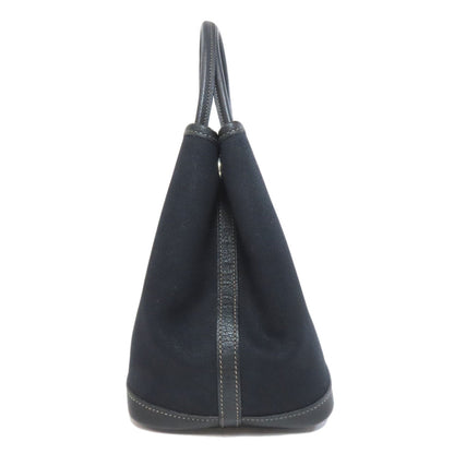 HERMÈS Garden Party TPM – Black Towar Officche Leather – Silver-Tone Metal – 100% Authentic ✨Very Good Condition Pre-Owned
