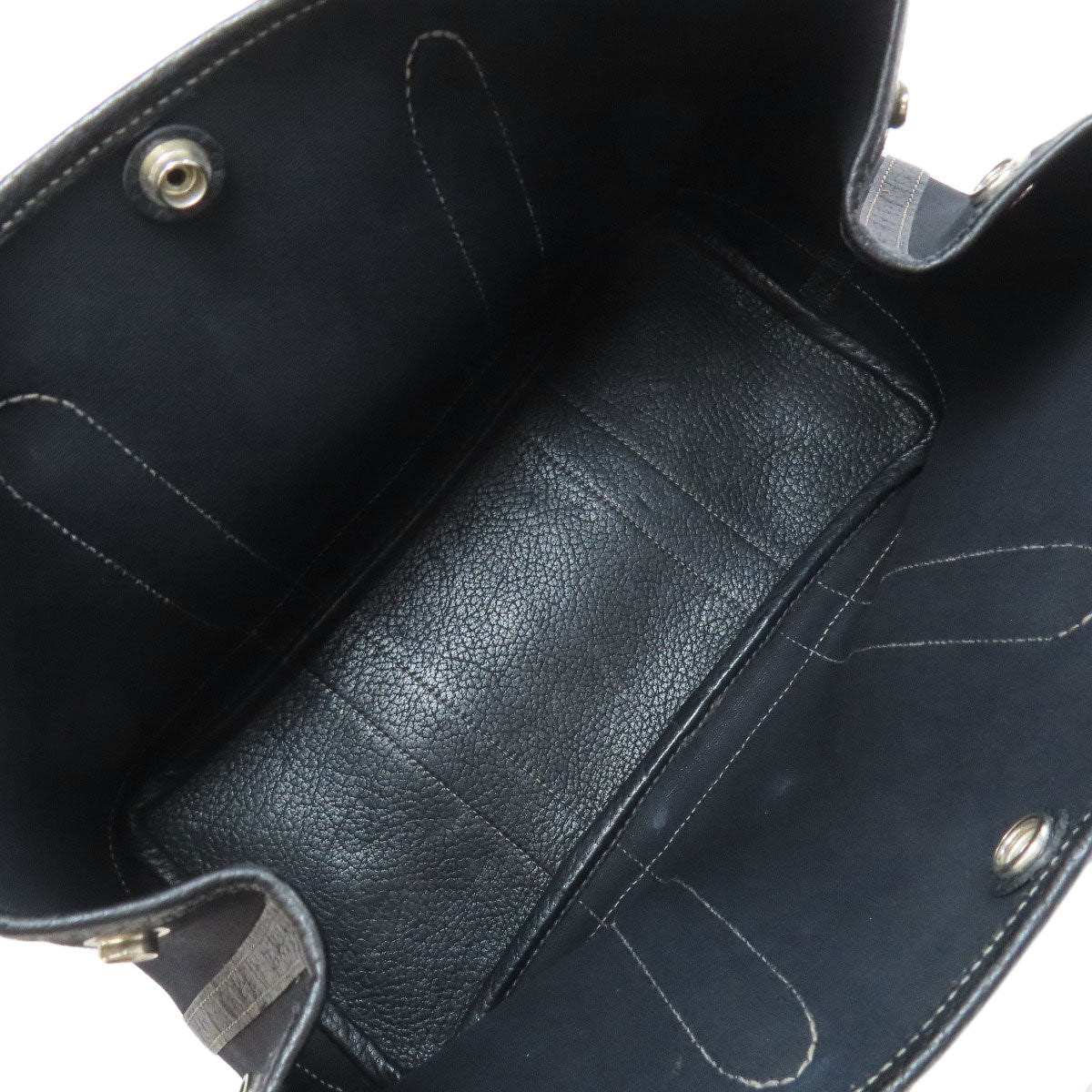 HERMÈS Garden Party TPM – Black Towar Officche Leather – Silver-Tone Metal – 100% Authentic ✨Very Good Condition Pre-Owned