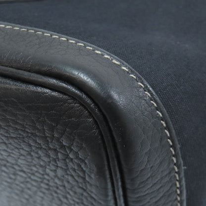 HERMÈS Garden Party TPM – Black Towar Officche Leather – Silver-Tone Metal – 100% Authentic ✨Very Good Condition Pre-Owned