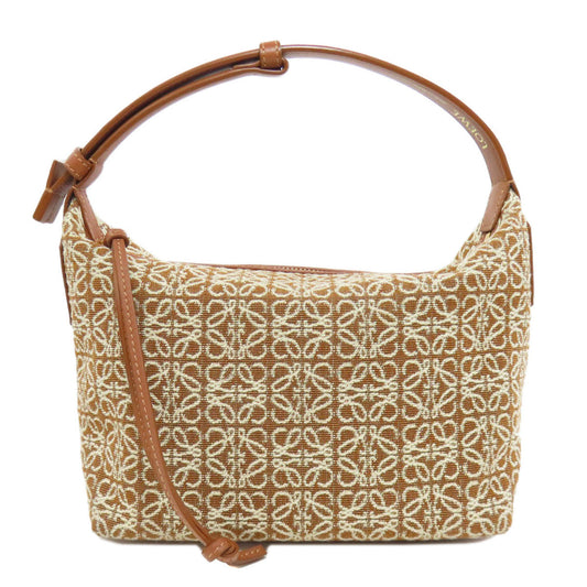 LOEWE Anagram Cuby Handbag – Brown Canvas – 100% Authentic ✨Excellent Pre Owned Condition