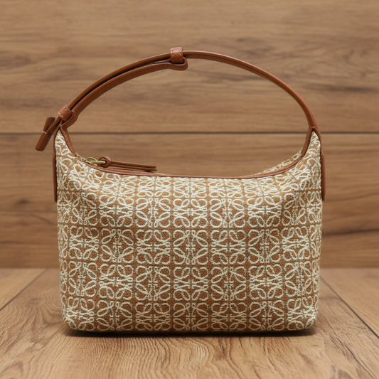 LOEWE Anagram Cuby Handbag – Brown Canvas