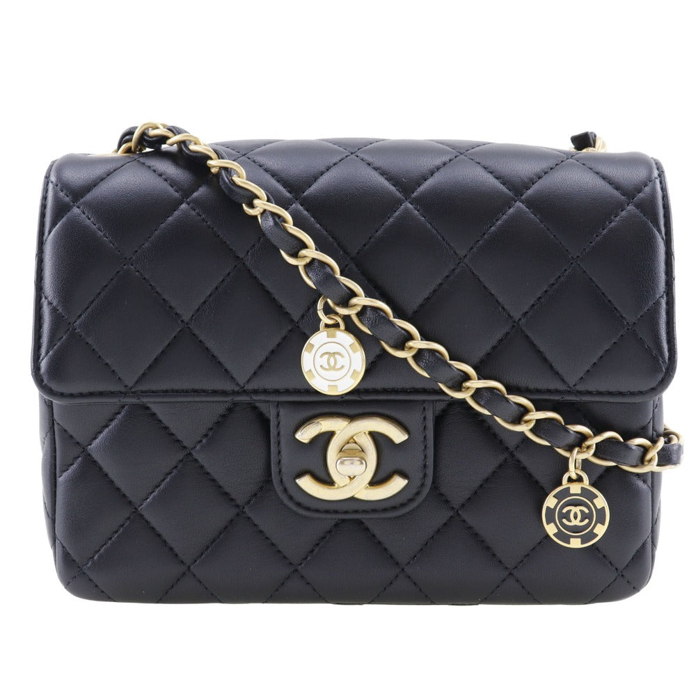 CHANEL Black Calfskin with COCO Mark Charm – Karl Lagerfeld Collection, 2000s – 100% Authentic ✨Excellent Pre-Owned Condition