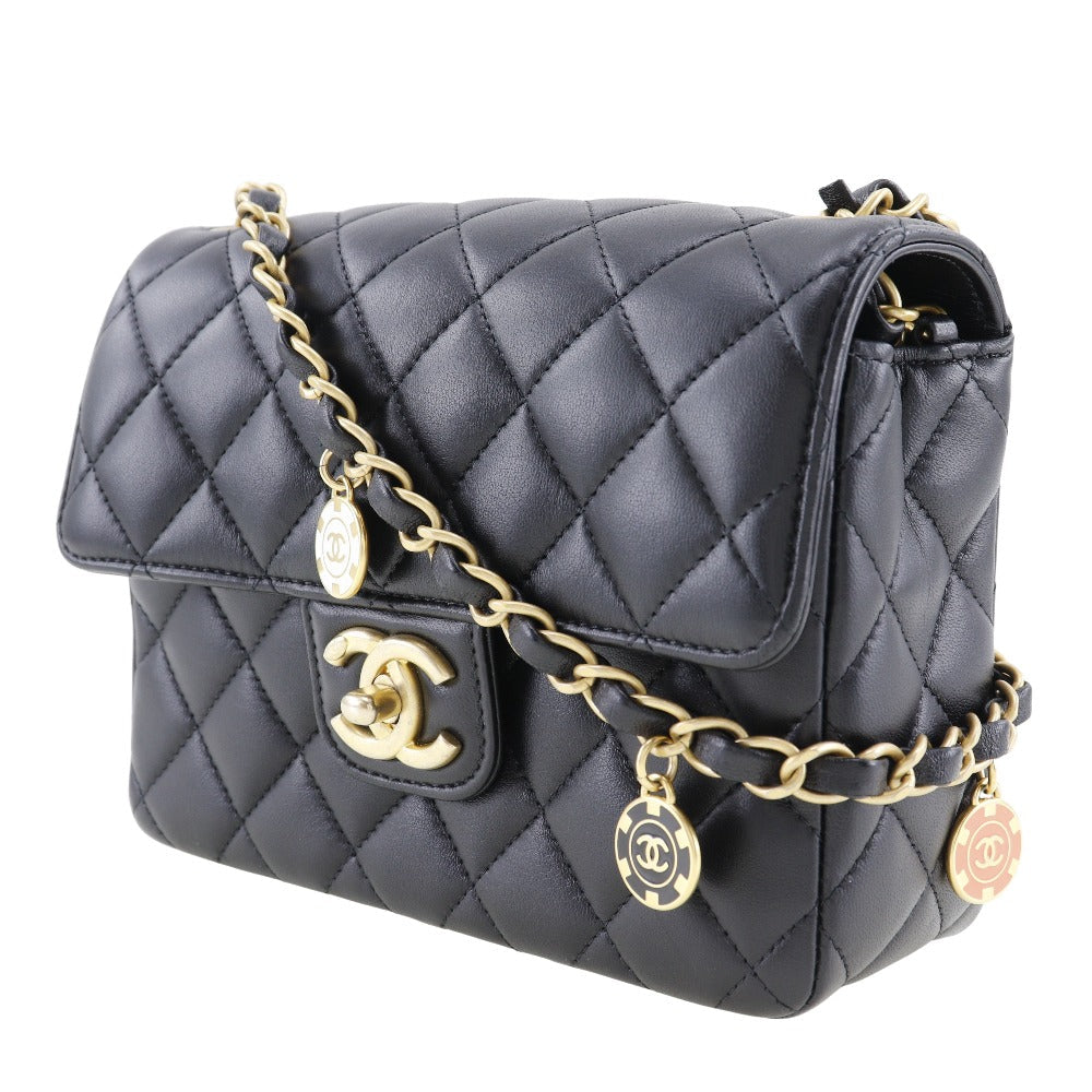CHANEL Black Calfskin with COCO Mark Charm – Karl Lagerfeld Collection, 2000s – 100% Authentic ✨Excellent Pre-Owned Condition
