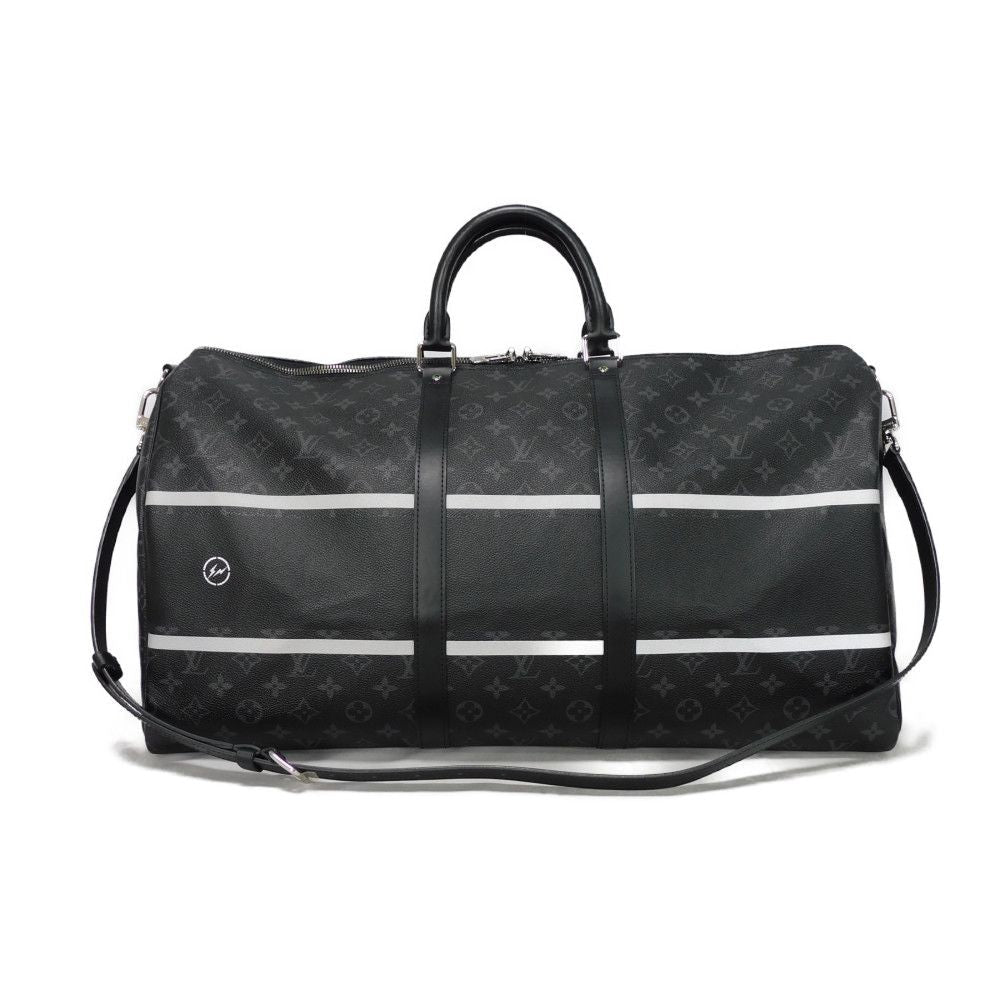 LOUIS VUITTON Keepall Bandoulière 55 Monogram Eclipse Fragment Circle Thunder by Hiroshi Fujiwara 100% Authentic ✨Excellent Pre-owned Condition