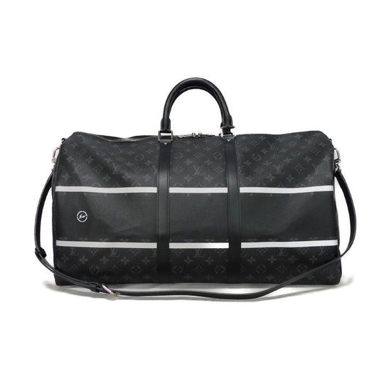 LOUIS VUITTON Keepall Bandoulière 55 Monogram Eclipse Fragment Circle Thunder by Hiroshi Fujiwara 100% Authentic ✨Excellent Pre-owned Condition