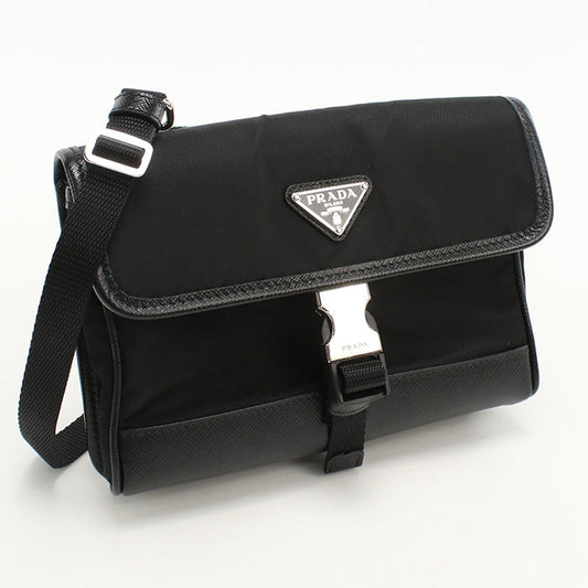 PRADA Diagonal Shoulder Bag – Nylon & Saffiano Leather – Black – Men’s – 100% Authentic Pre-Owned✨ Excellent Pre-Owned Condition no