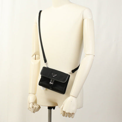 PRADA Diagonal Shoulder Bag – Nylon & Saffiano Leather – Black – Men’s – 100% Authentic Pre-Owned✨ Excellent Pre-Owned Condition no