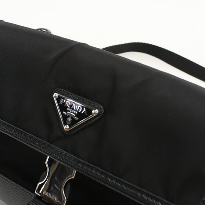 PRADA Diagonal Shoulder Bag – Nylon & Saffiano Leather – Black – Men’s – 100% Authentic Pre-Owned✨ Excellent Pre-Owned Condition no