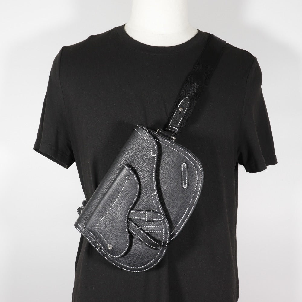 Dior Saddle Sling Bag Black Calfskin Men’s Crossbody 100% Authentic ✨Excellent Pre-Owned Condition