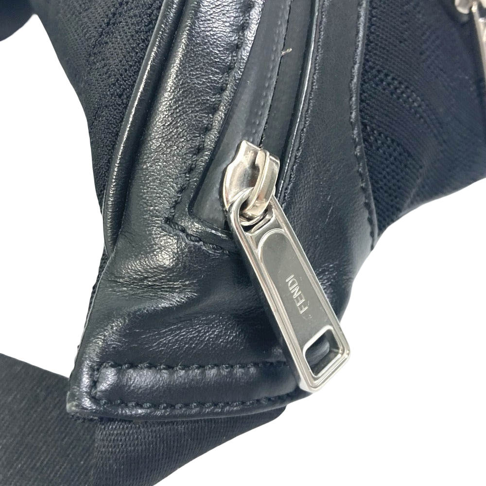 FENDI Zucca Mesh Sling Bag Black Polyamide & Leather Crossbody 100% Authentic ✨Excellent Pre-Owned