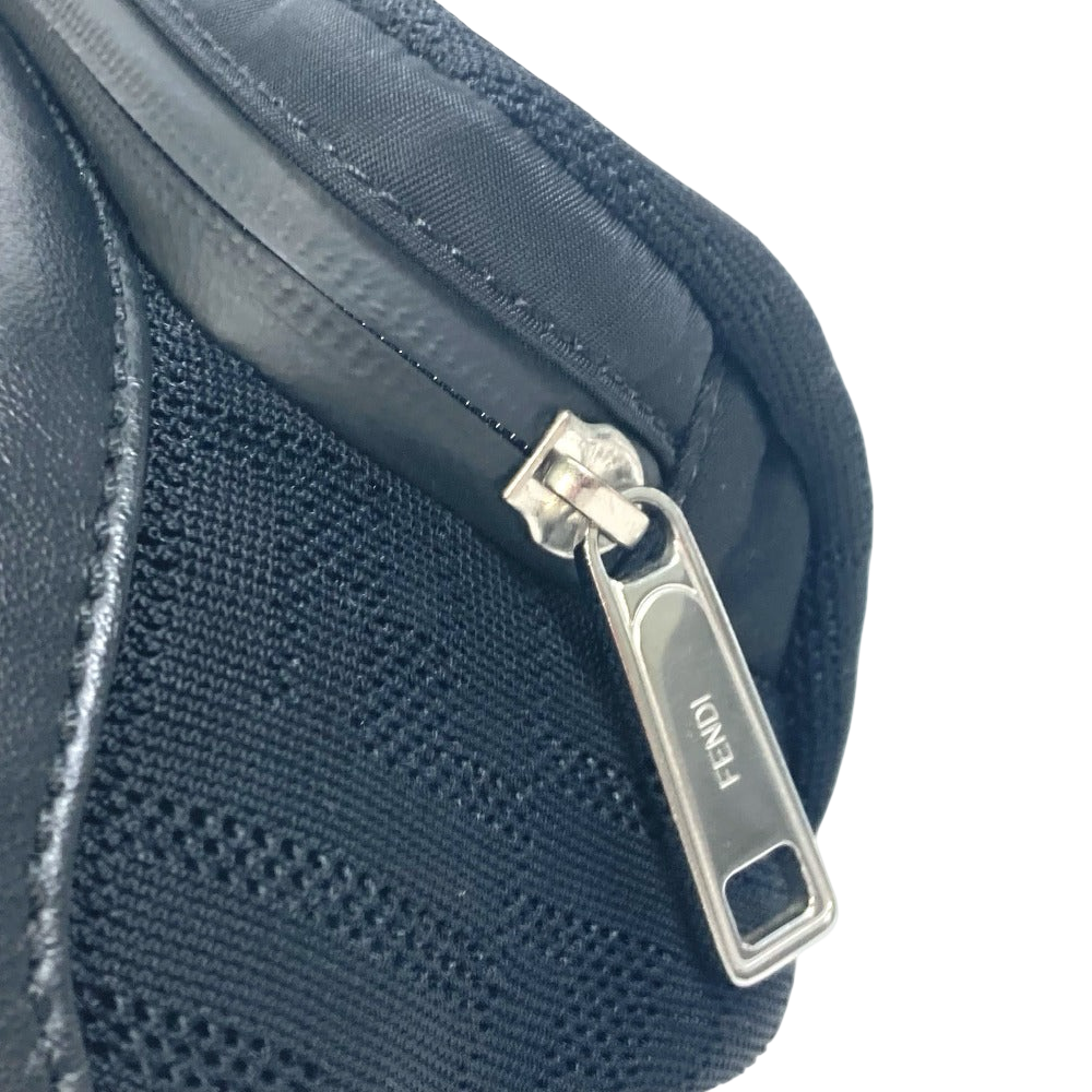 FENDI Zucca Mesh Sling Bag Black Polyamide & Leather Crossbody 100% Authentic ✨Excellent Pre-Owned