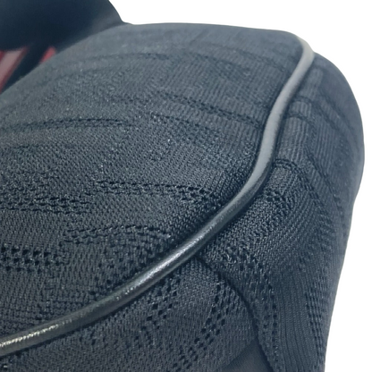 FENDI Zucca Mesh Sling Bag Black Polyamide & Leather Crossbody 100% Authentic ✨Excellent Pre-Owned