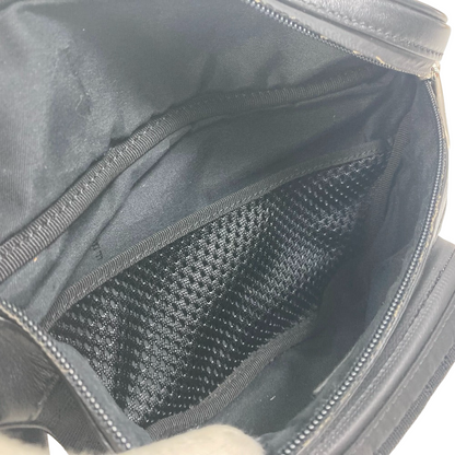 FENDI Zucca Mesh Sling Bag Black Polyamide & Leather Crossbody 100% Authentic ✨Excellent Pre-Owned