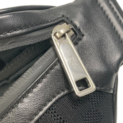 FENDI Zucca Mesh Sling Bag Black Polyamide & Leather Crossbody 100% Authentic ✨Excellent Pre-Owned