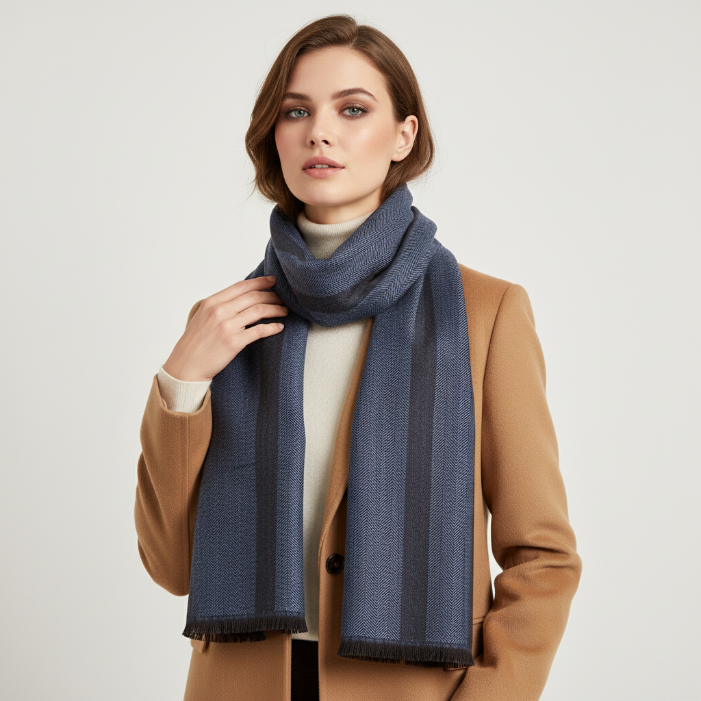 Gucci Scarf wool Navy mens /Unisex