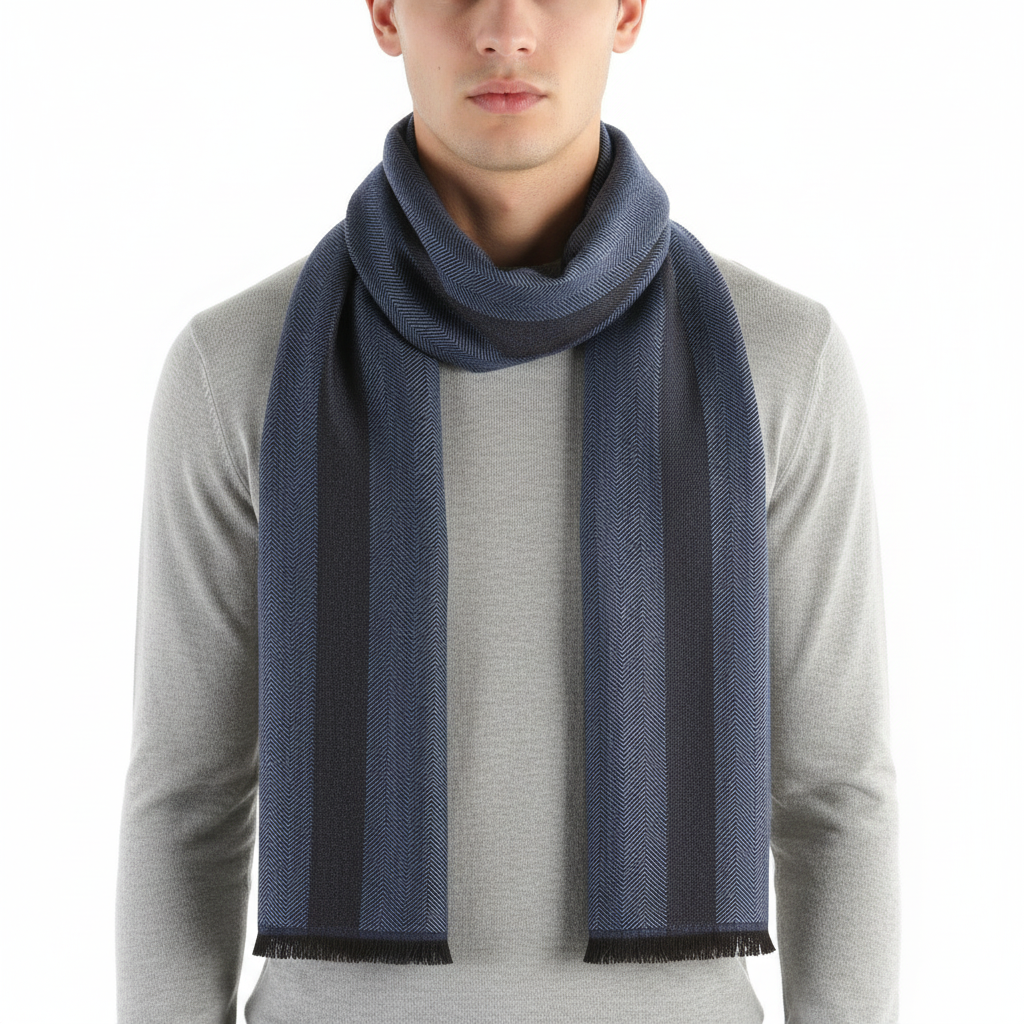 Gucci Scarf wool Navy mens /Unisex