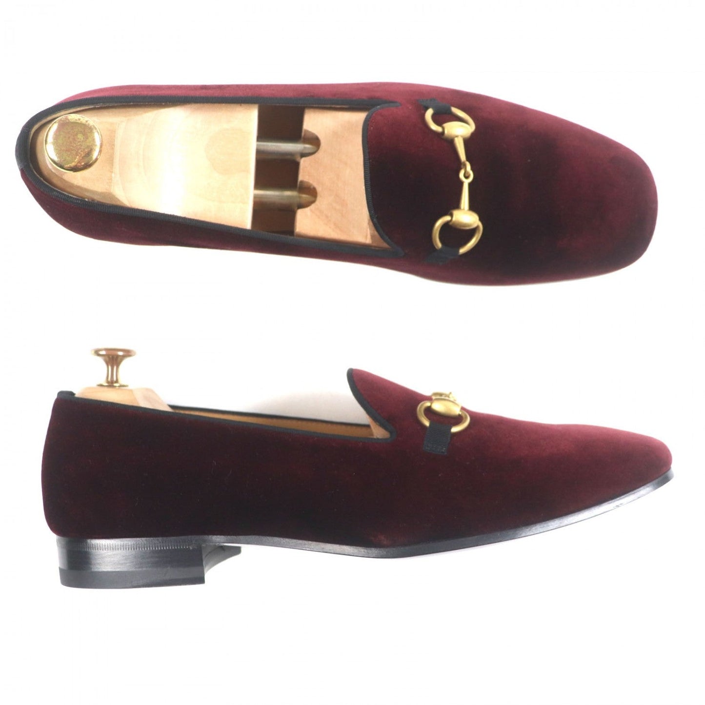 GUCCI size 8.5 Men’s Loafers Velour Bordeaux Made in Italy – 100% Authentic ✨ Unused / Store Display