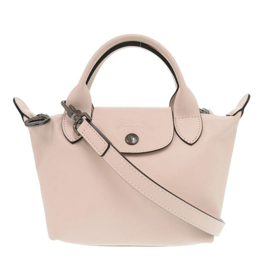 Longchamp – Le Pliage Extra XS Handbag – Nude Leather – Le Pliage Extra Collection – 100% Authentic Pre-Owned ✨Excellent, Barely Used✨