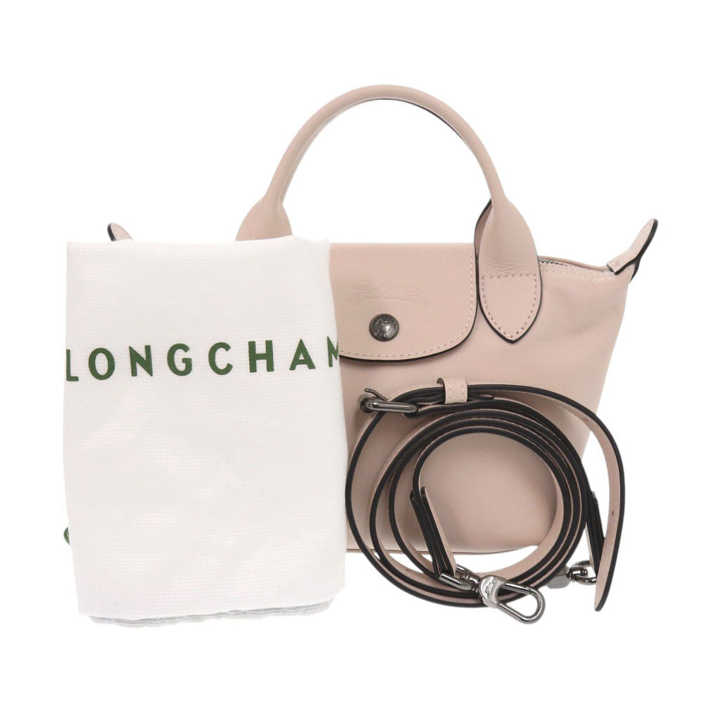 Longchamp – Le Pliage Extra XS Handbag – Nude Leather – Le Pliage Extra Collection – 100% Authentic Pre-Owned ✨Excellent, Barely Used✨