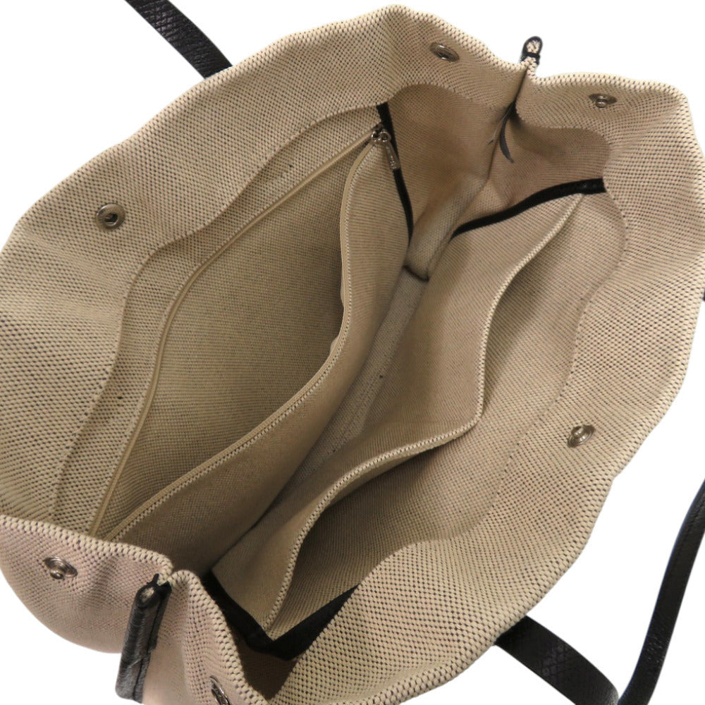 LONGCHAMP – Tote Bag – Rozo – Beige Canvas & Leather – 100% Authentic-✨Excellent Pre Owned Condition