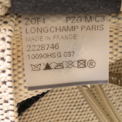 LONGCHAMP – Tote Bag – Rozo – Beige Canvas & Leather – 100% Authentic-✨Excellent Pre Owned Condition