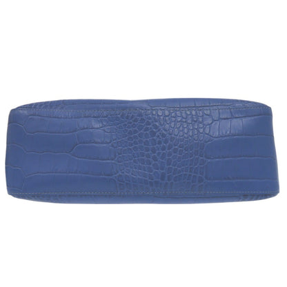 Longchamp – Rozo Tote Bag  Blue Crocodile-Embossed Leather – 100% Authentic ✨Very Good Pre-Owned Condition