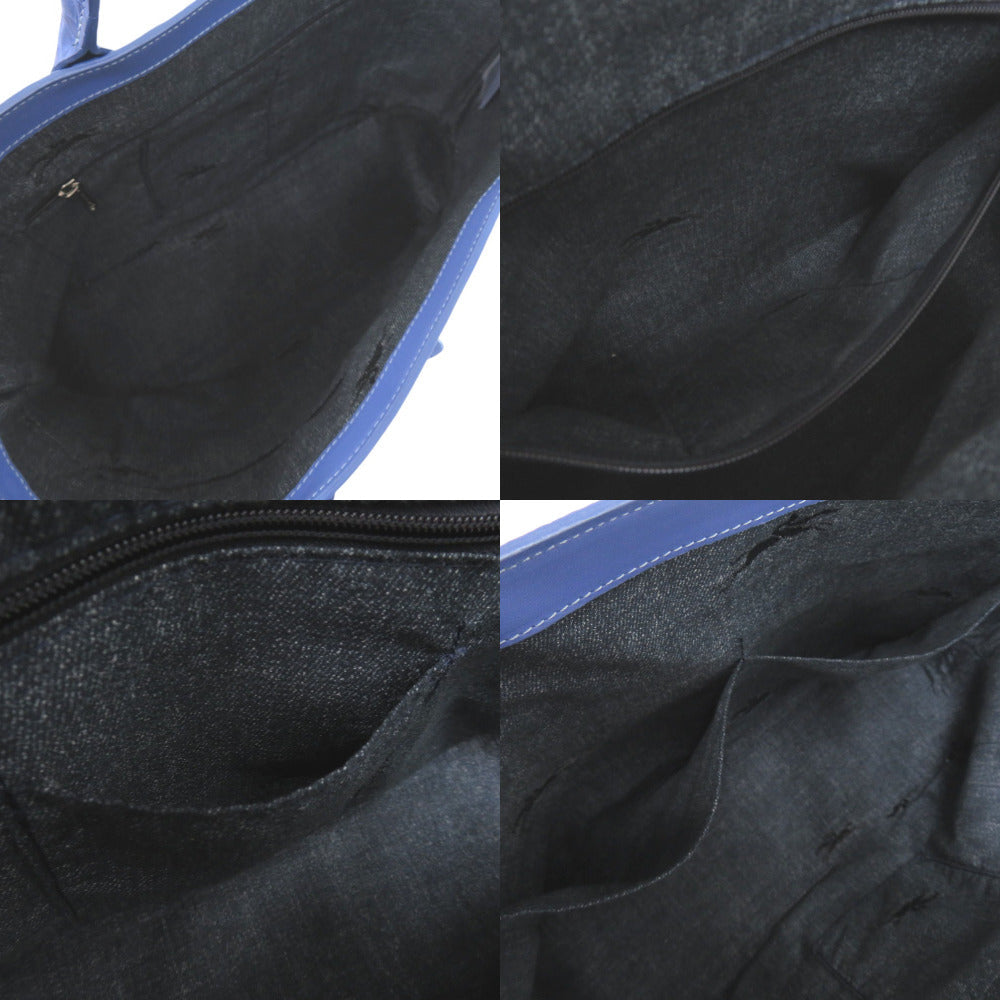 Longchamp – Rozo Tote Bag  Blue Crocodile-Embossed Leather – 100% Authentic ✨Very Good Pre-Owned Condition