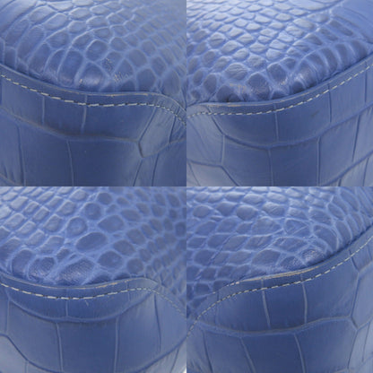 Longchamp – Rozo Tote Bag  Blue Crocodile-Embossed Leather – 100% Authentic ✨Very Good Pre-Owned Condition