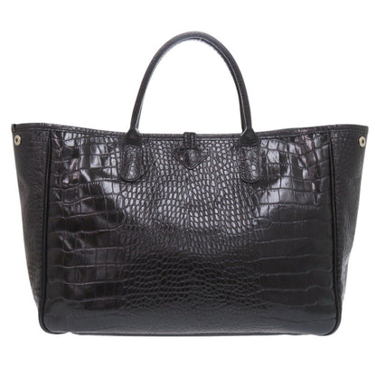 LONGCHAMP – Tote Bag – Embossed Leather Black – 100% Authentic ✨Good Pre-Owned Used Condition