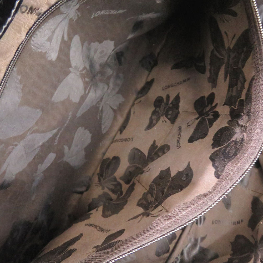 LONGCHAMP – Tote Bag – Embossed Leather Black – 100% Authentic ✨Good Pre-Owned Used Condition
