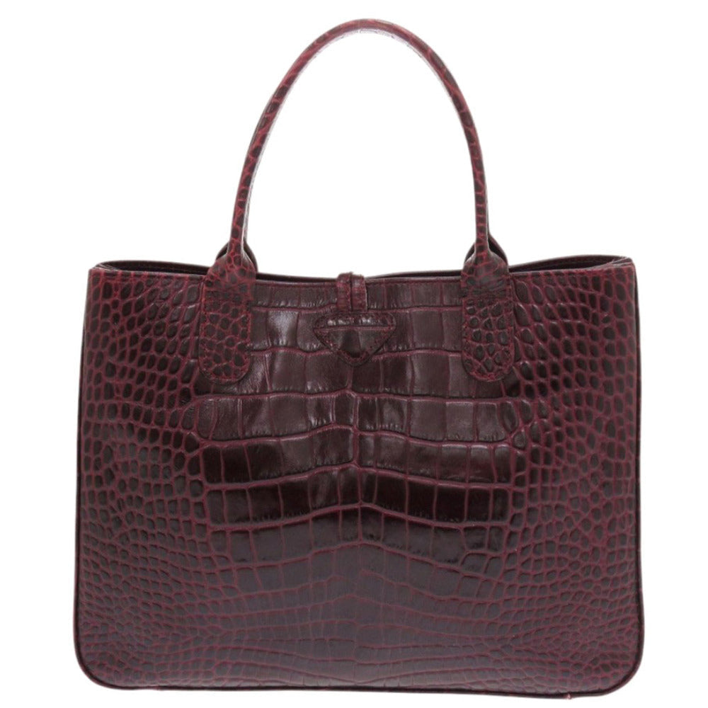 LONGCHAMP – Handbag – Rozo – Embossed Leather Bordeaux – 1998 – 100% Authentic ✨Excellent Pre-Owned Vintage Condition