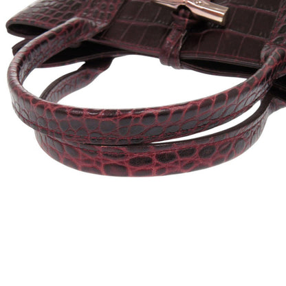 LONGCHAMP – Handbag – Rozo – Embossed Leather Bordeaux – 1998 – 100% Authentic ✨Excellent Pre-Owned Vintage Condition