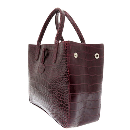LONGCHAMP – Handbag – Rozo – Embossed Leather Bordeaux – 1998 – 100% Authentic ✨Excellent Pre-Owned Vintage Condition