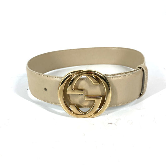 GUCCI – GG Logo Belt Beige Leather – Women’s Size 65 – 100% Authentic ✨Very Good Pre-Owned Condition