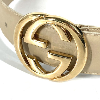 GUCCI – GG Logo Belt Beige Leather – Women’s Size 65 – 100% Authentic ✨Very Good Pre-Owned Condition