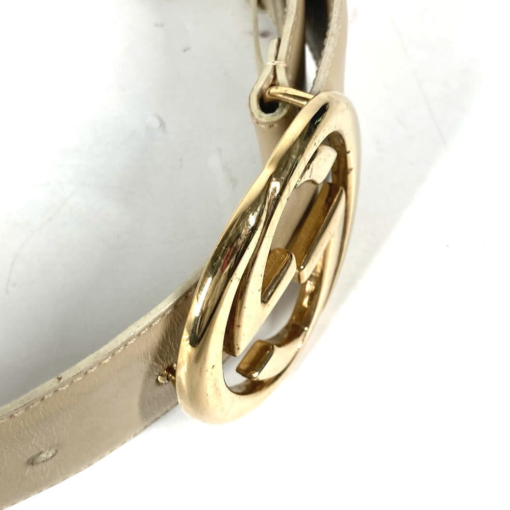 GUCCI – GG Logo Belt Beige Leather – Women’s Size 65 – 100% Authentic ✨Very Good Pre-Owned Condition