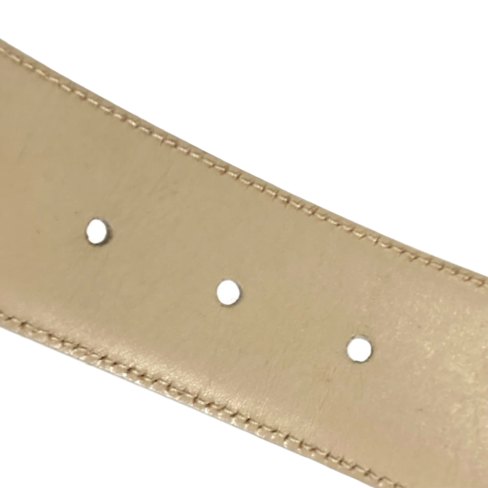 GUCCI – GG Logo Leather Belt Beige – Women’s Size 65 –