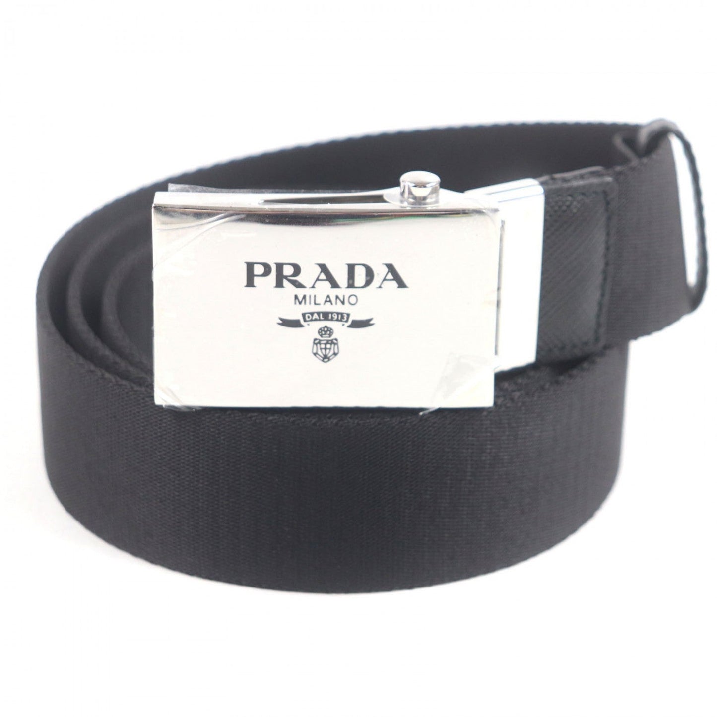 PRADA Belt Nylon & Saffiano Leather Black Men’s 95/38 100% Authentic ✨Unused Condition✨