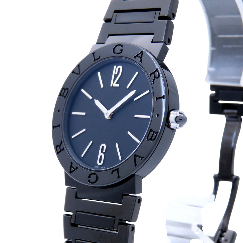 BVLGARI – BB33S Black DLC Coating – Quartz Watch – 33mm – Stainless Steel – Black Dial – 100% Authentic ✨Excellent, Near Unused Condition Pre-Owned